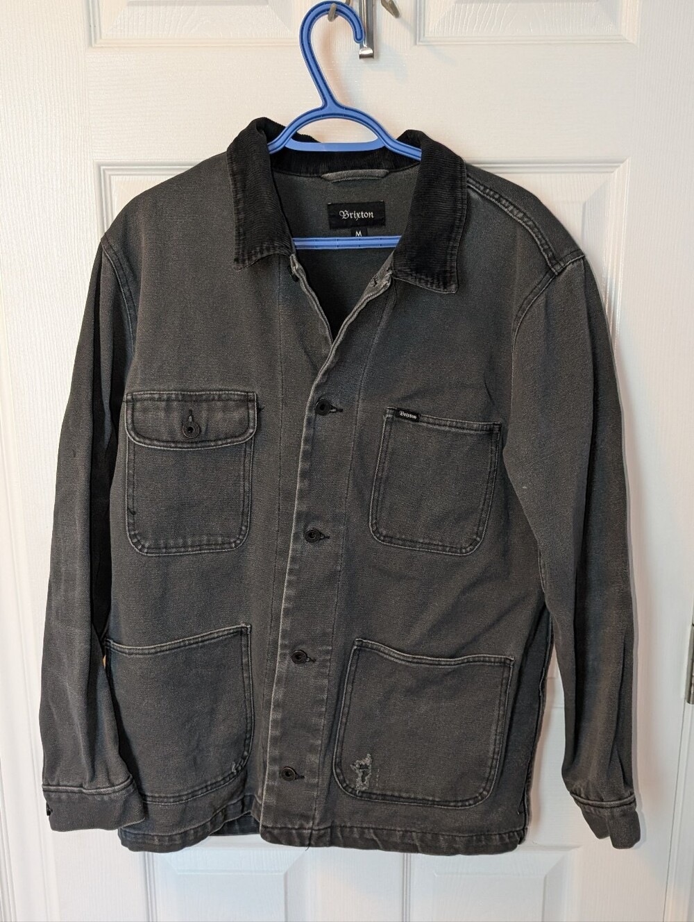 Brixton Men's Washed Black Work Jacket